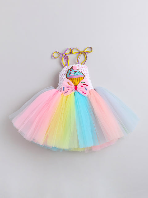Pre-Order- Multicolour Cupcake Patch Dress