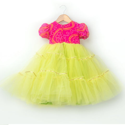 Pre-Order: Yellow Pink Festival wear Dress