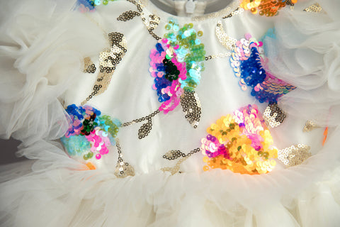 Pre-Order: Off-White Multicolour Sequin Dress