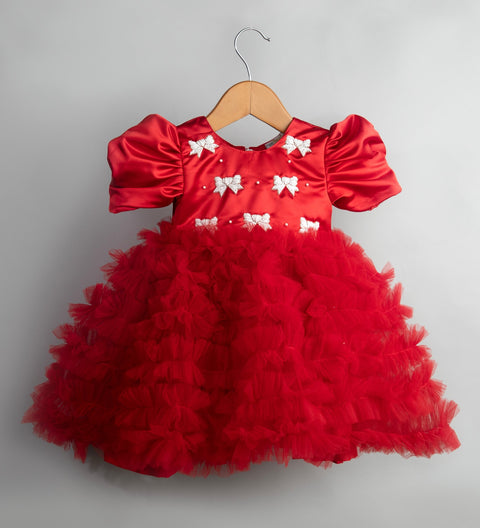 Pre-Order: Bow Hand Embroidery Frock