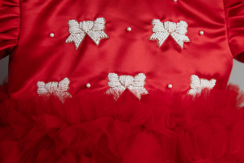 Pre-Order: Bow Hand Embroidery Frock