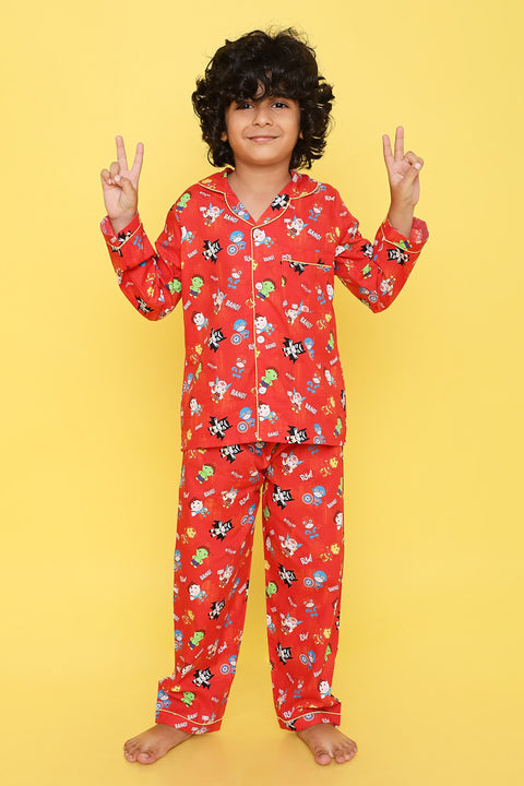 Pre-Order: Super Hero Printed Night Suit