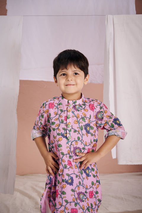 Pre-Order: Pink Kalamkari Kurta Set