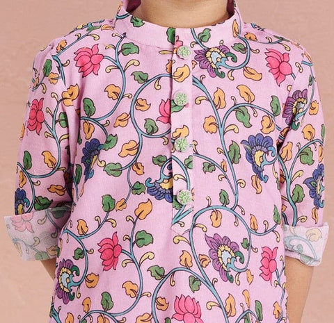 Pre-Order: Pink Kalamkari Kurta Set