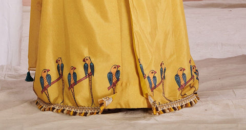 Pre-Order: Yellow Parrot Anarkali Jacket Set