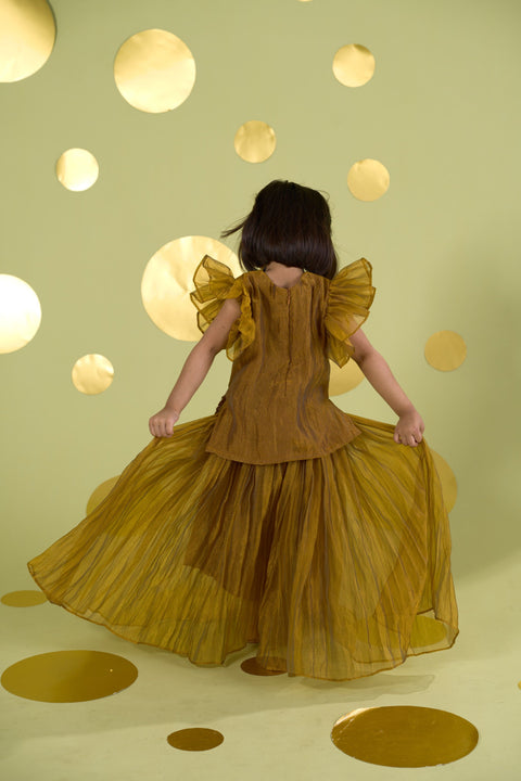 Pre-Order: YELLOW GOTA FLOWERS SHARARA SET