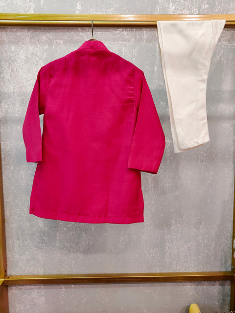 Pre-Order: Pink Kurta with hand done Pearl and Sequins Embroidery