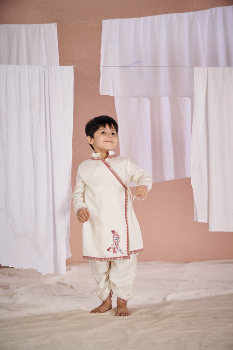 Pre-Order: White Krishna Dhoti Set