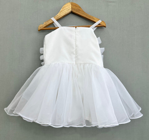 Pre-Order: Blossom Ruffle Tulle Dress in White