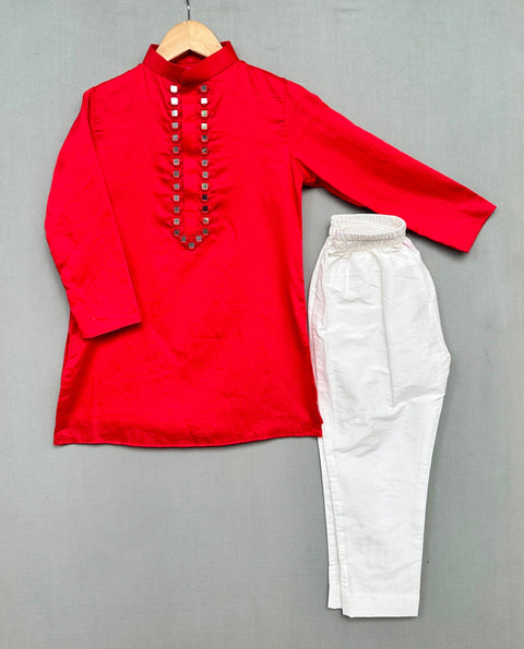 Pre-Order: Mirror Embroidered Kurta Set