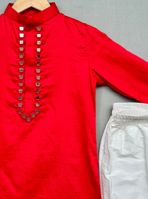 Pre-Order: Mirror Embroidered Kurta Set