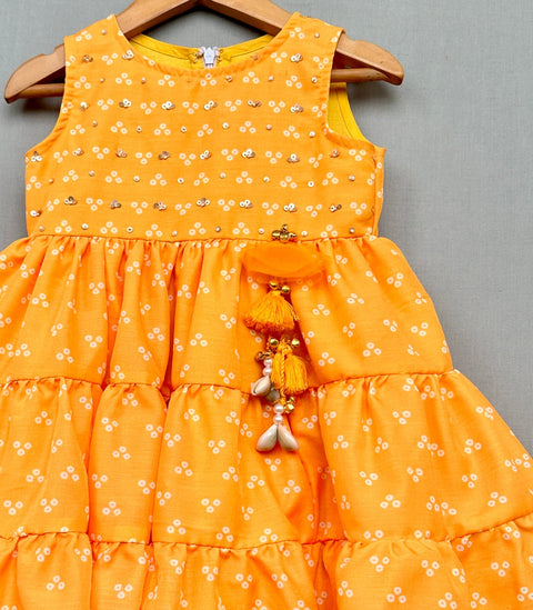 Pre-Order: Hand embroidered Yoke Dress with Tiers