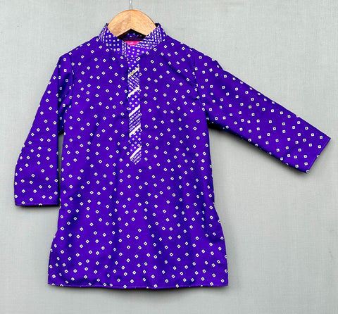 Pre-Order: Bandhni Print Kurta for Boys