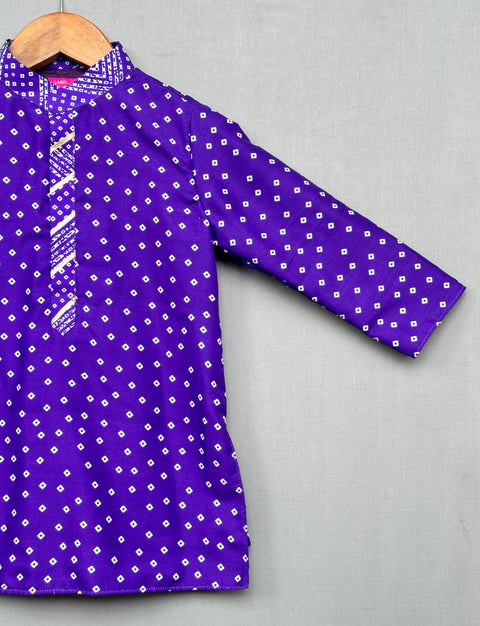 Pre-Order: Bandhni Print Kurta for Boys