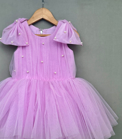 Pre-Order: Lavender Net Dress with Bow