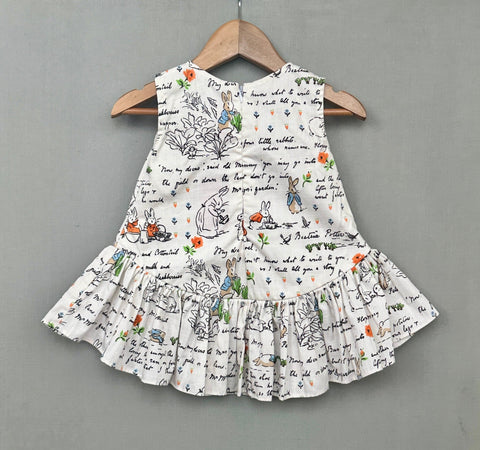 Pre-Order: Peter Rabit printed Dress with Bow