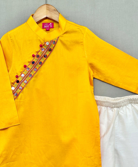 Pre-Order: Yellow Embroidered Kurta Set