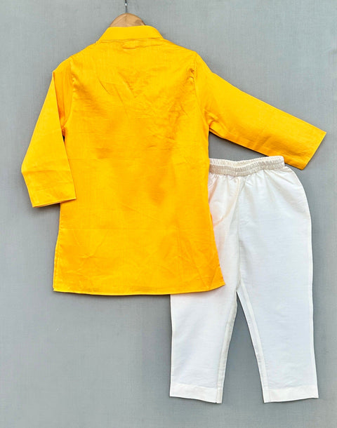 Pre-Order: Yellow Embroidered Kurta Set