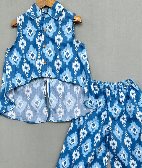Pre-Order: Ikat Printed Co-ord Set in Blue