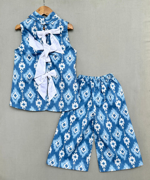 Pre-Order: Ikat Printed Co-ord Set in Blue