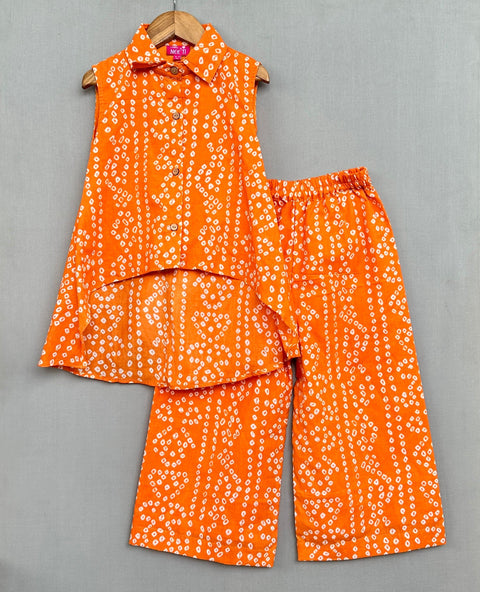 Pre-Order: Orange Bandhni Co-ord Set