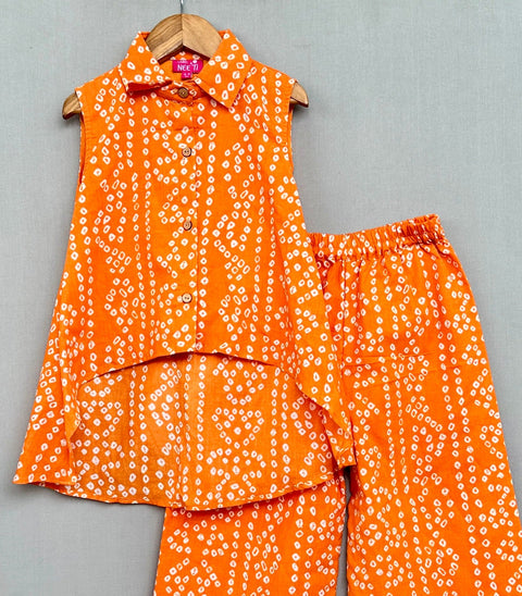 Pre-Order: Orange Bandhni Co-ord Set