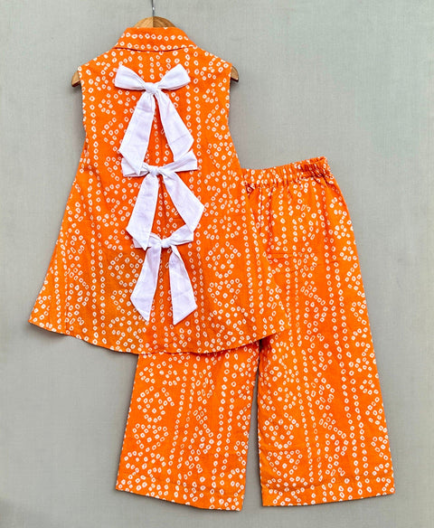 Pre-Order: Orange Bandhni Co-ord Set
