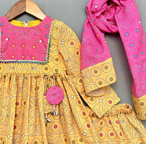 Pre-Order: Traditional Print Cotton Sharara Set