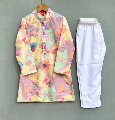 Pre-Order: Floral Print Kurta - Pant Set