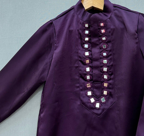 Pre-Order: Kurta Pyjama Set with mirror embroidery