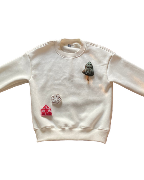 Pre-Order: Kids' Festive Threadwork Appliqué Jumper