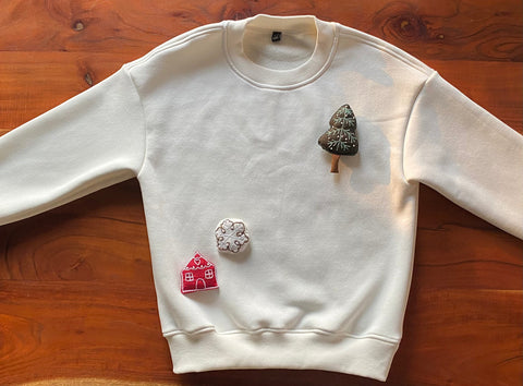 Pre-Order: Kids' Festive Threadwork Appliqué Jumper