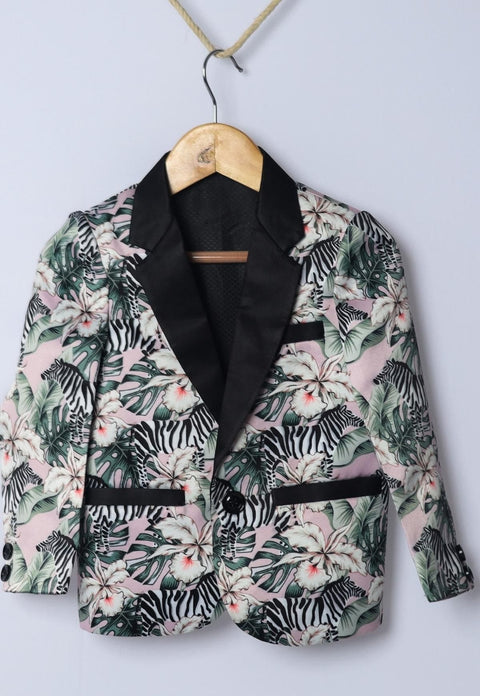 Pre-Order: Zebra Printed Satin Blazer Set