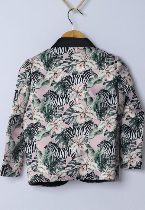 Pre-Order: Zebra Printed Satin Blazer Set