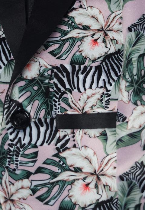 Pre-Order: Zebra Printed Satin Blazer Set