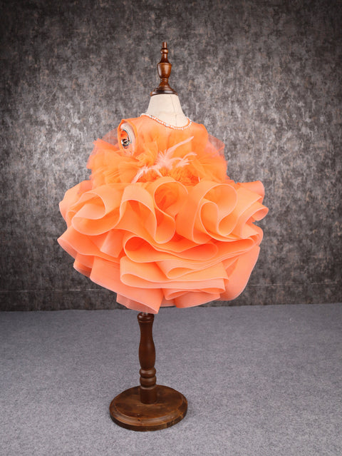 Pre-Order: Orange Feather Dress