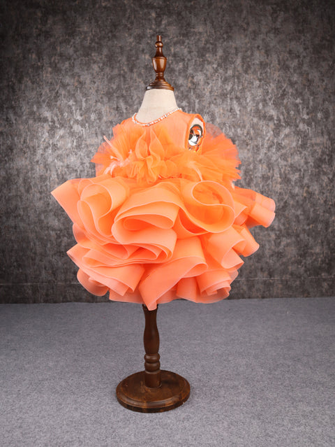 Pre-Order: Orange Feather Dress