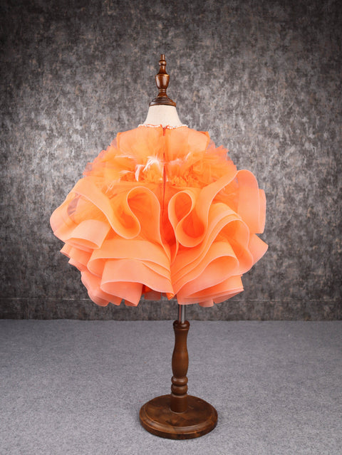 Pre-Order: Orange Feather Dress