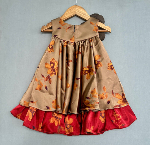 Pre-Order: Double Layered Floral Dress with Handmade flowers