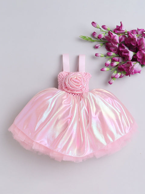 Pre-Order: Pink Floral Shimmer Sleeveless Gown-Pink