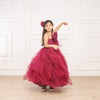 Pre-Order: Maroon Draped Gown with Big Velvet Bow