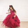 Pre-Order: Maroon Draped Gown with Big Velvet Bow