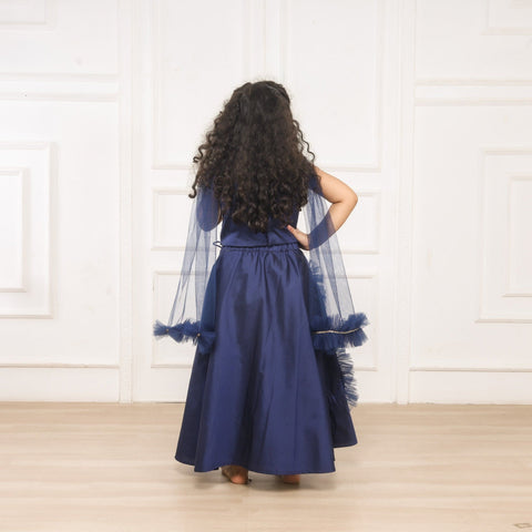 Pre-Order: Mini me Navy Blue Ghaghra choli