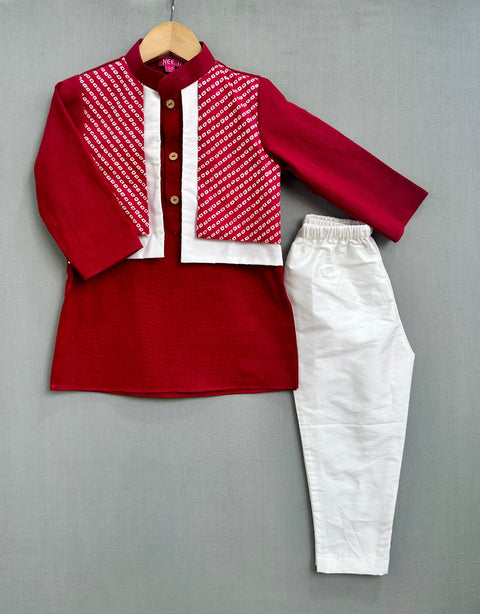 Pre-Order: Bandhni Printed Jacket Set with Pant