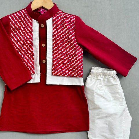 Pre-Order: Bandhni Printed Jacket Set with Pant