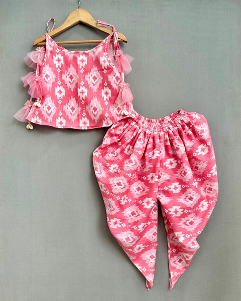 Pre-Order: Ikat Printed Co-ord Set in Pink