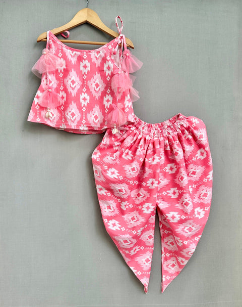 Pre-Order: Ikat Printed Co-ord Set in Pink
