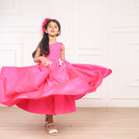 Pre-Order: Tinytots Pink Detailed Gown