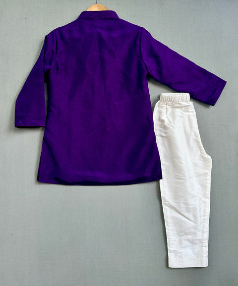 Pre-Order: Butterfly Embroidered Jacket Set in Purple