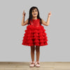 Pre-Order: Girls Red Ruffle Dress